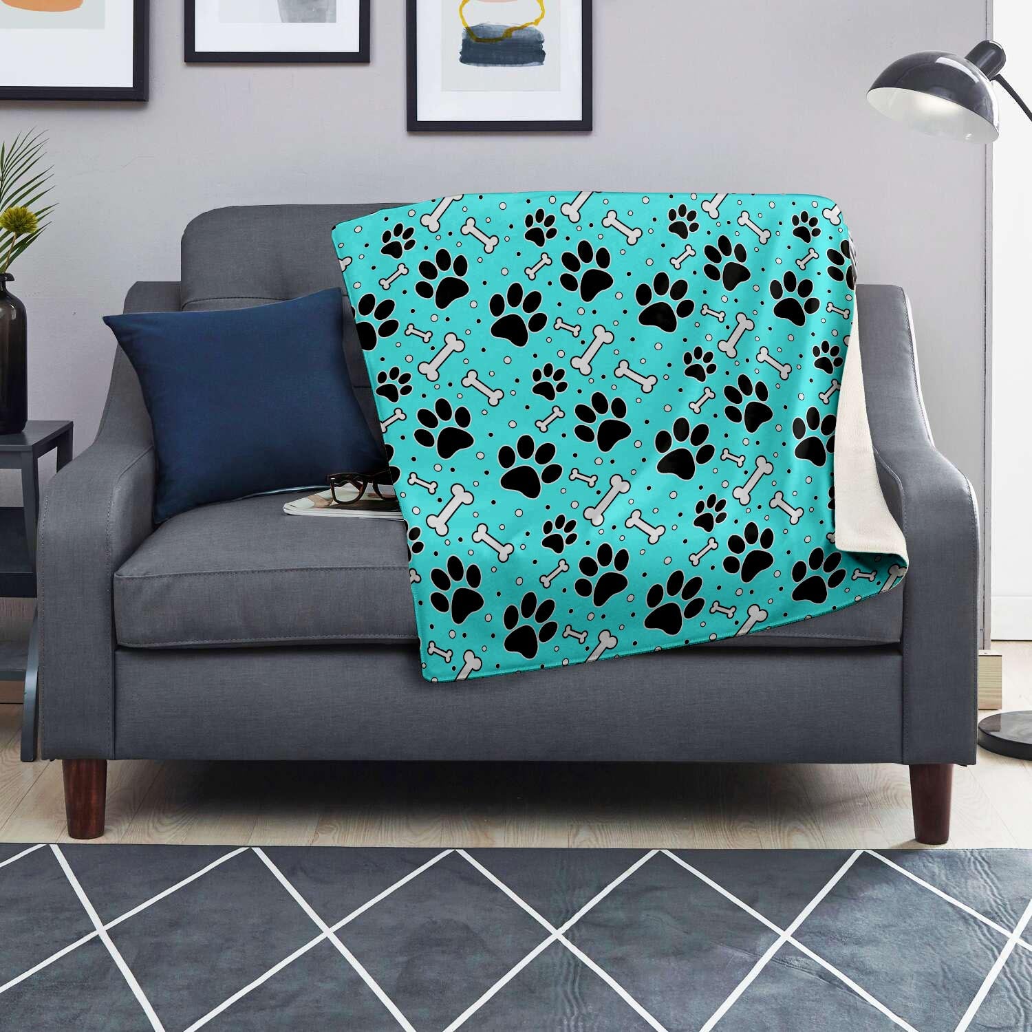 Blue Paw Blanket-grizzshop