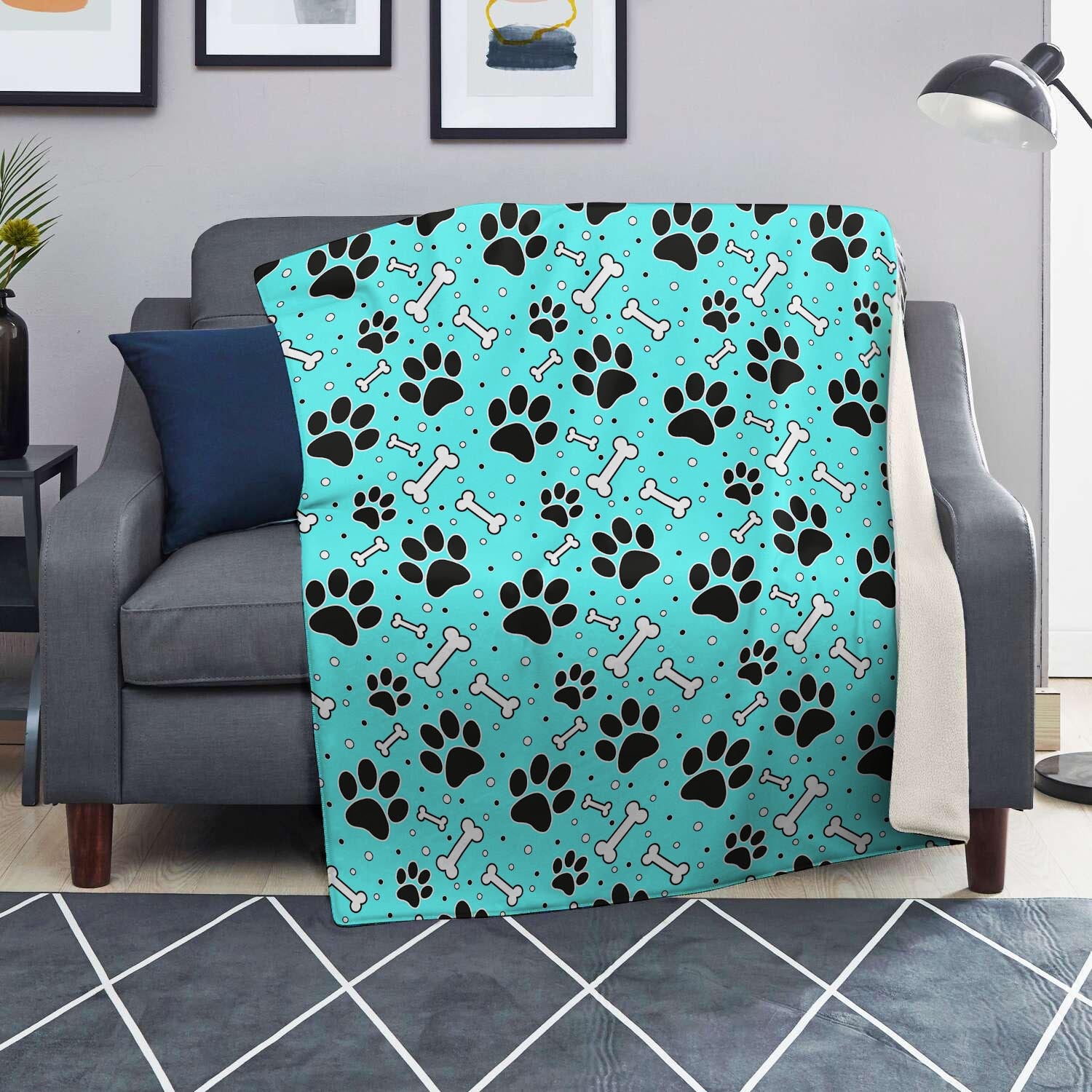 Blue Paw Blanket-grizzshop