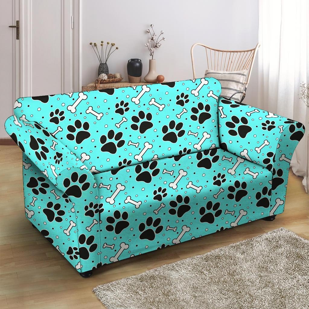 Blue Paw Loveseat Cover-grizzshop