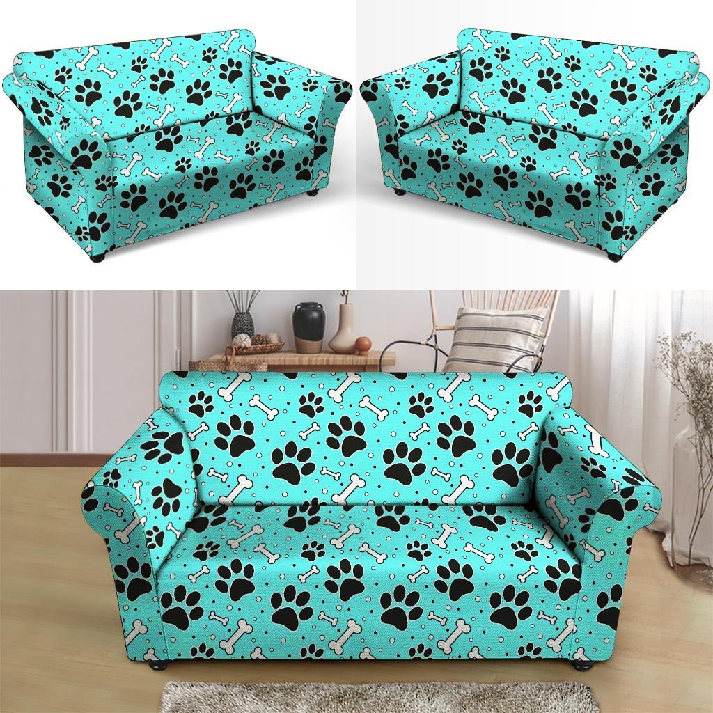 Blue Paw Loveseat Cover-grizzshop