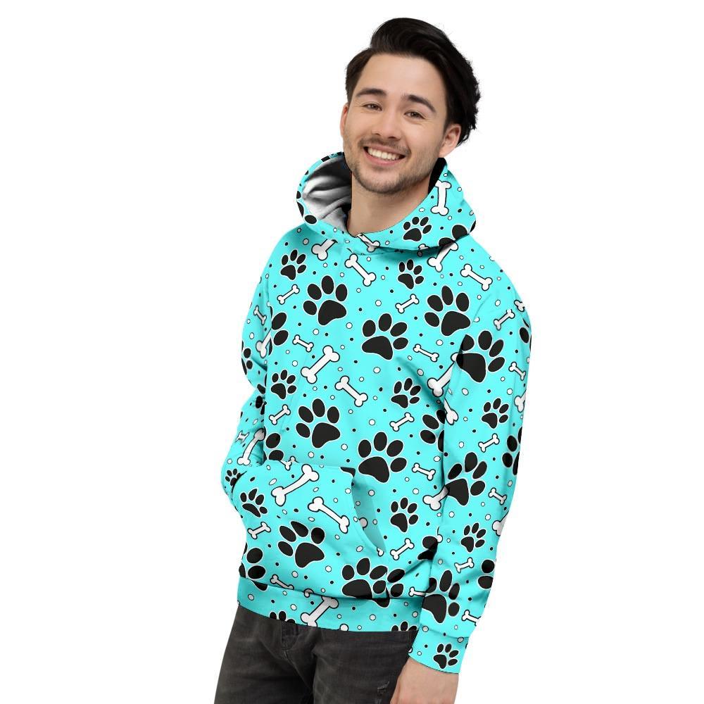 Blue Paw Men's Hoodie-grizzshop