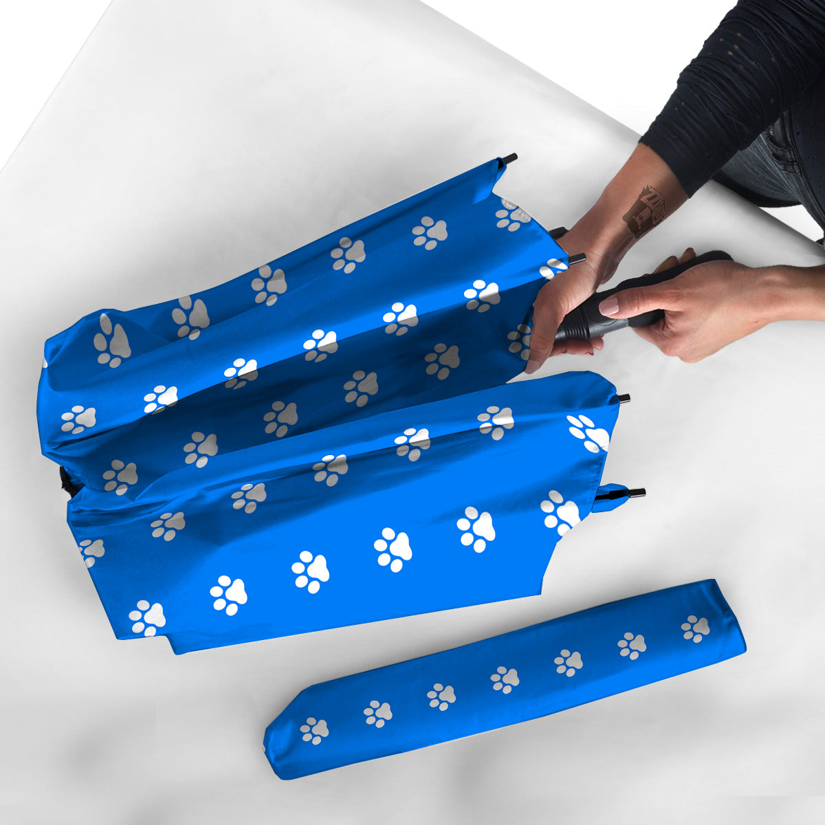 Blue Paw Print Umbrella-grizzshop