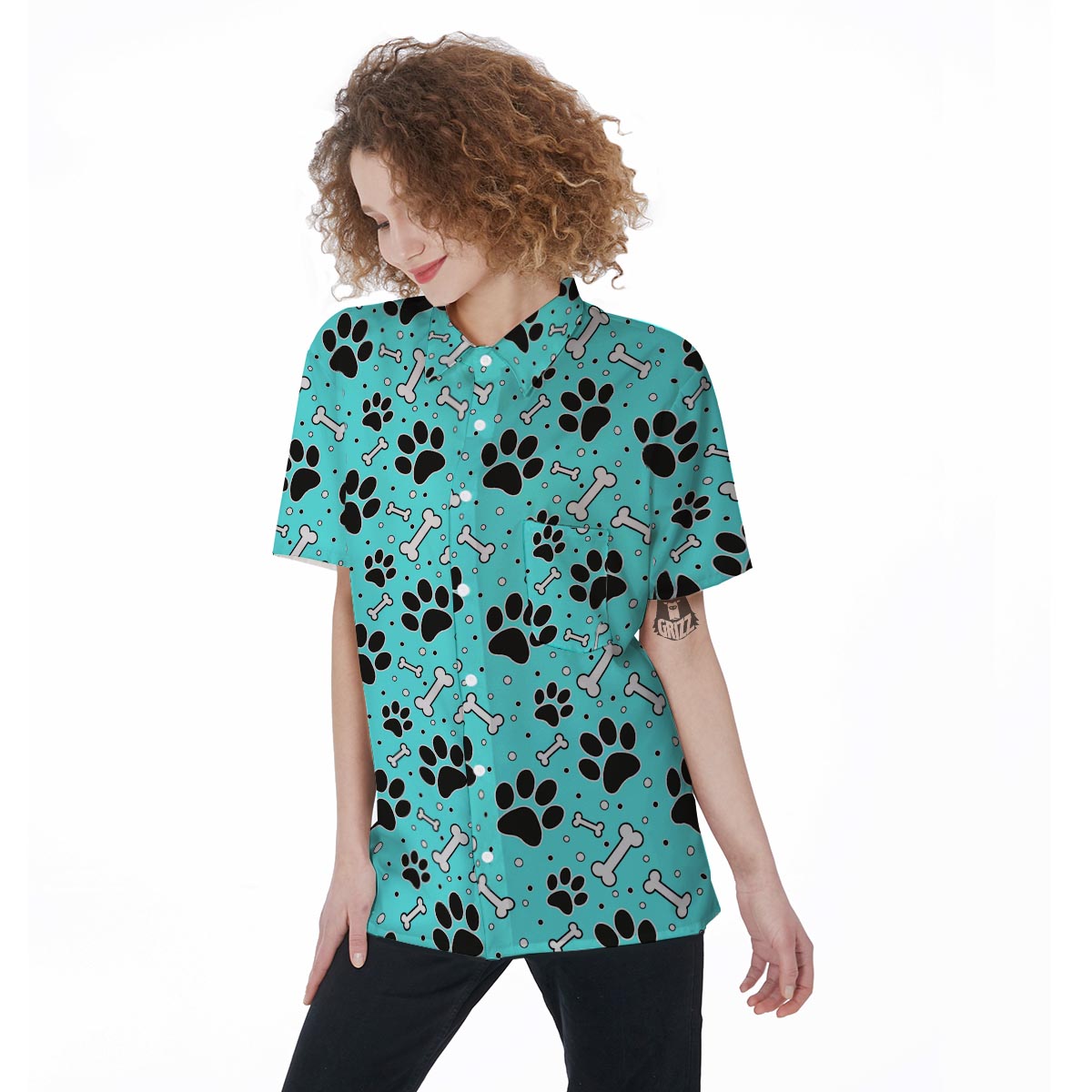 Blue Paw Women's Short Sleeve Shirts-grizzshop