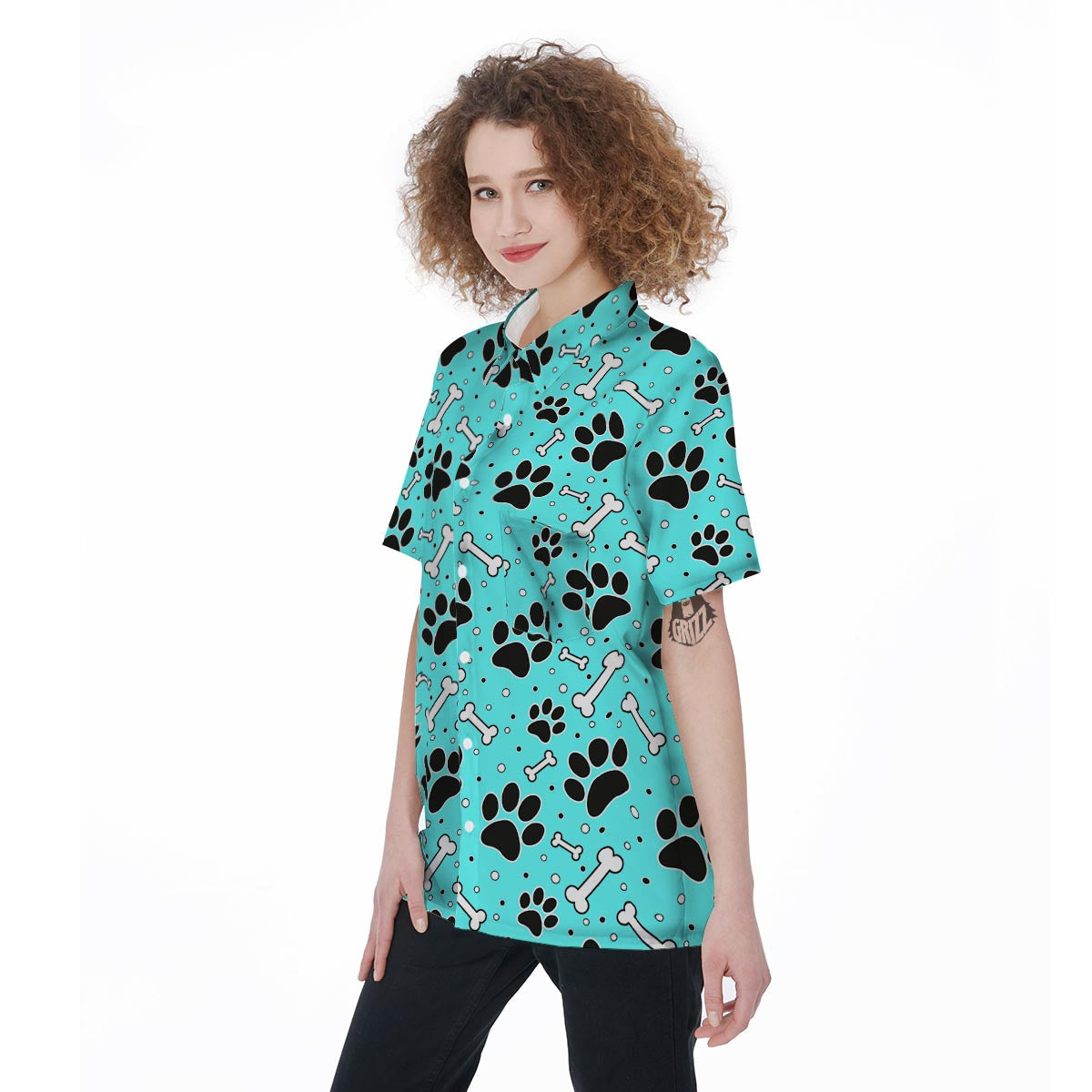 Blue Paw Women's Short Sleeve Shirts-grizzshop