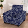 Blue Pine Pineapple Print Armchair Cover-grizzshop