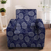 Blue Pine Pineapple Print Armchair Cover-grizzshop