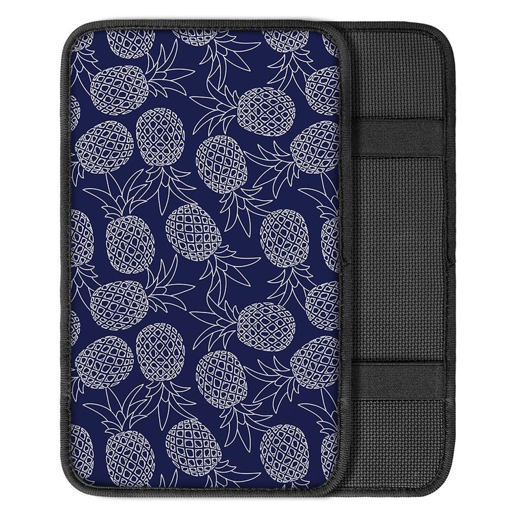 Blue Pine Pineapple Print Car Console Cover-grizzshop