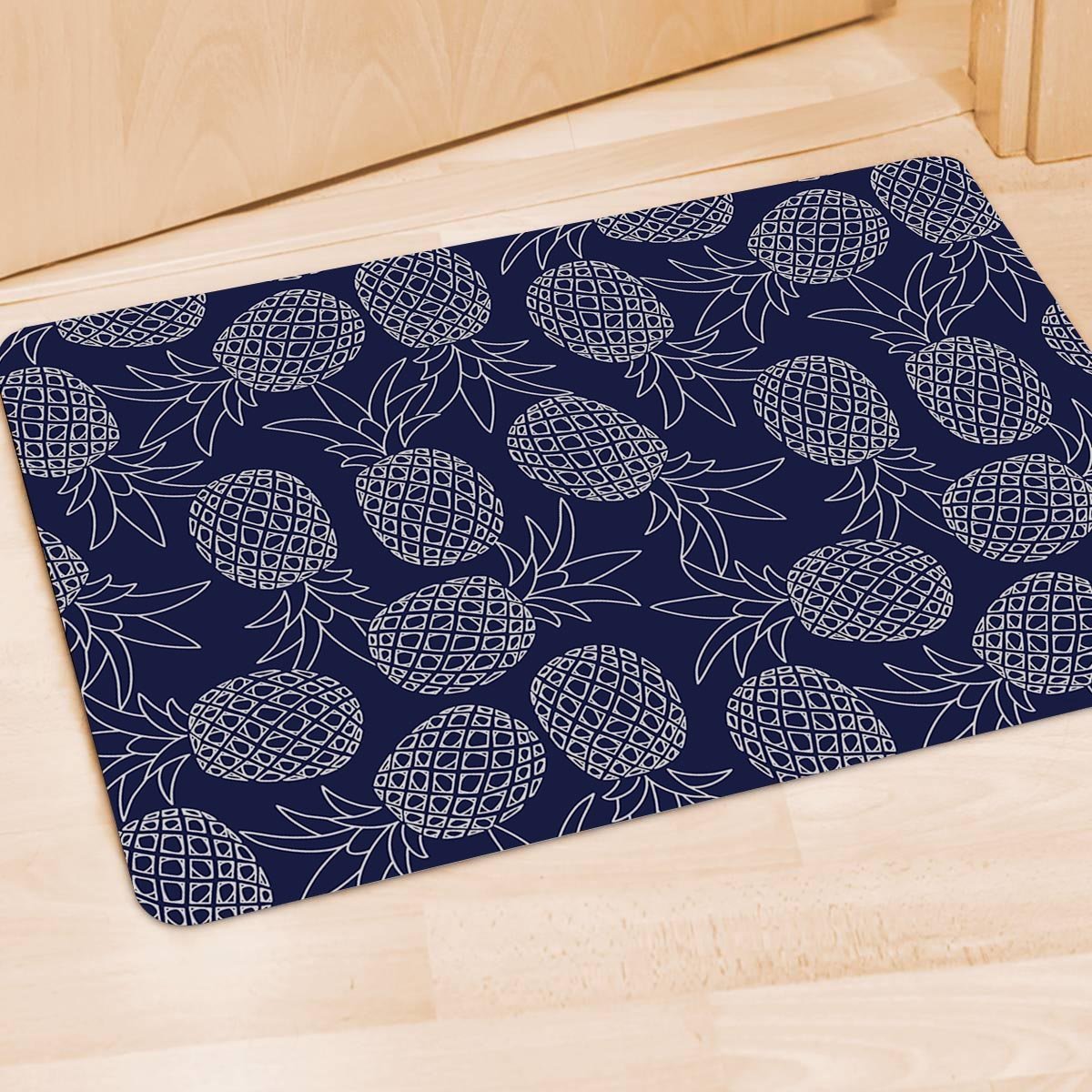 Blue Pine Pineapple Print Door Mat-grizzshop
