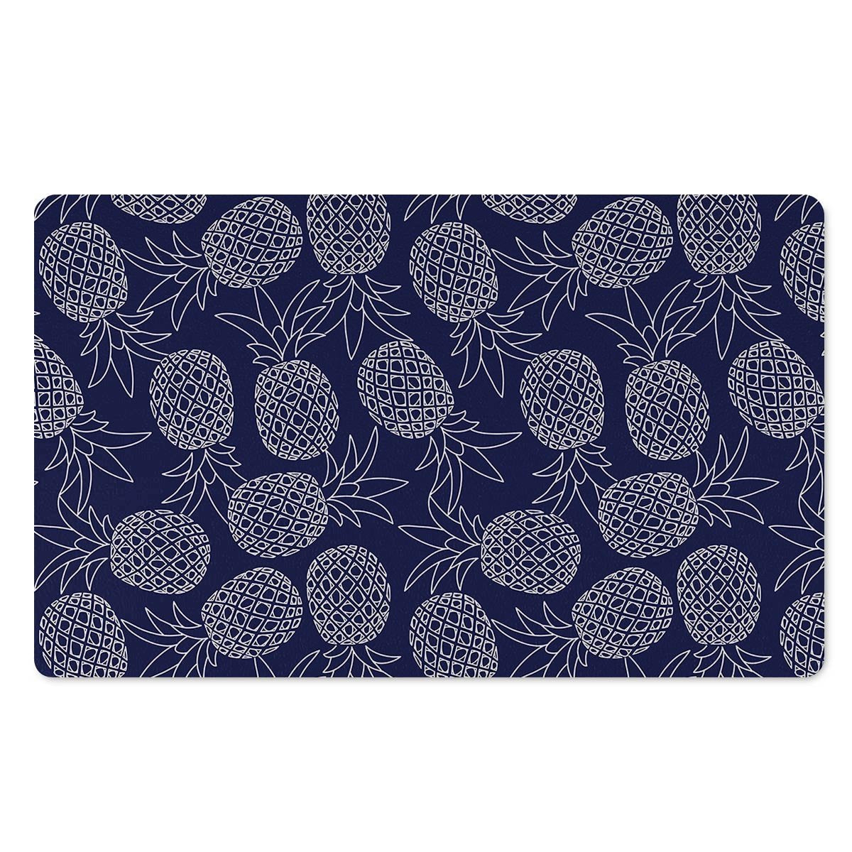 Blue Pine Pineapple Print Door Mat-grizzshop