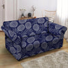 Blue Pine Pineapple Print Loveseat Cover-grizzshop