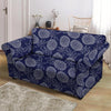 Blue Pine Pineapple Print Loveseat Cover-grizzshop