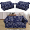 Blue Pine Pineapple Print Loveseat Cover-grizzshop