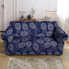 Blue Pine Pineapple Print Loveseat Cover-grizzshop