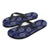 Blue Pine Pineapple Print Men's Flip Flops-grizzshop