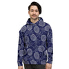 Blue Pine Pineapple Print Men's Hoodie-grizzshop