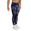 Blue Pine Pineapple Print Men's Leggings-grizzshop