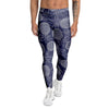 Blue Pine Pineapple Print Men's Leggings-grizzshop