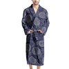 Blue Pine Pineapple Print Men's Robe-grizzshop