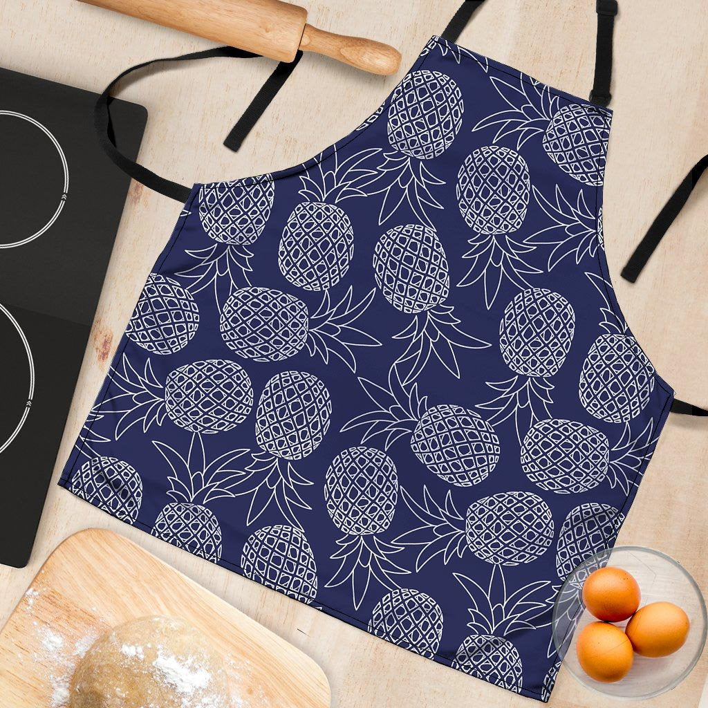 Blue Pine Pineapple Print Women's Apron-grizzshop