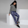 Blue Pine Pineapple Print Women's Joggers-grizzshop