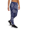 Blue Pine Pineapple Print Women's Joggers-grizzshop