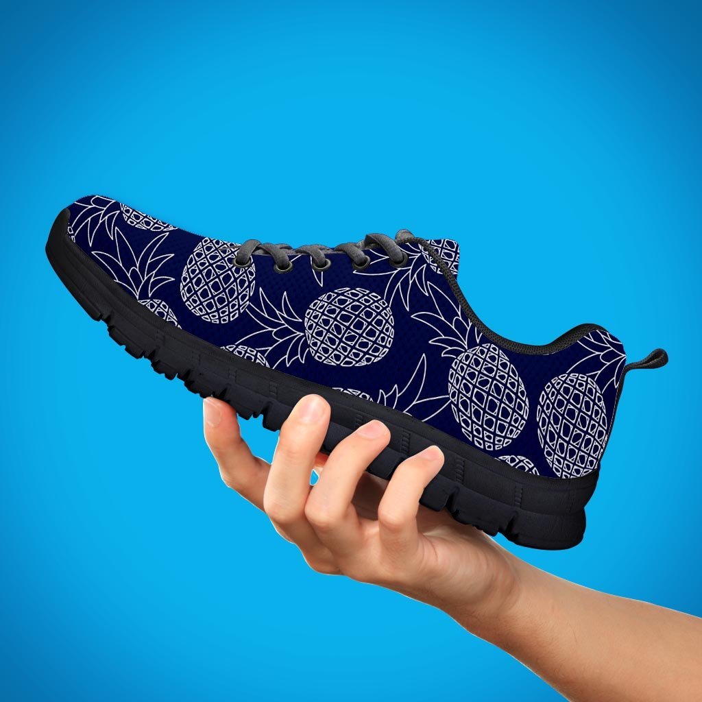 Blue Pine Pineapple Print Women's Sneakers-grizzshop