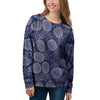 Blue Pine Pineapple Print Women's Sweatshirt-grizzshop