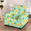 Blue Pineapple Print Armchair Cover-grizzshop