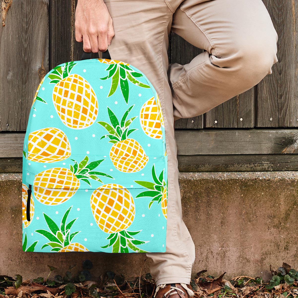 Blue Pineapple Print Backpack-grizzshop