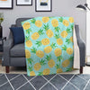 Blue Pineapple Print Blanket-grizzshop