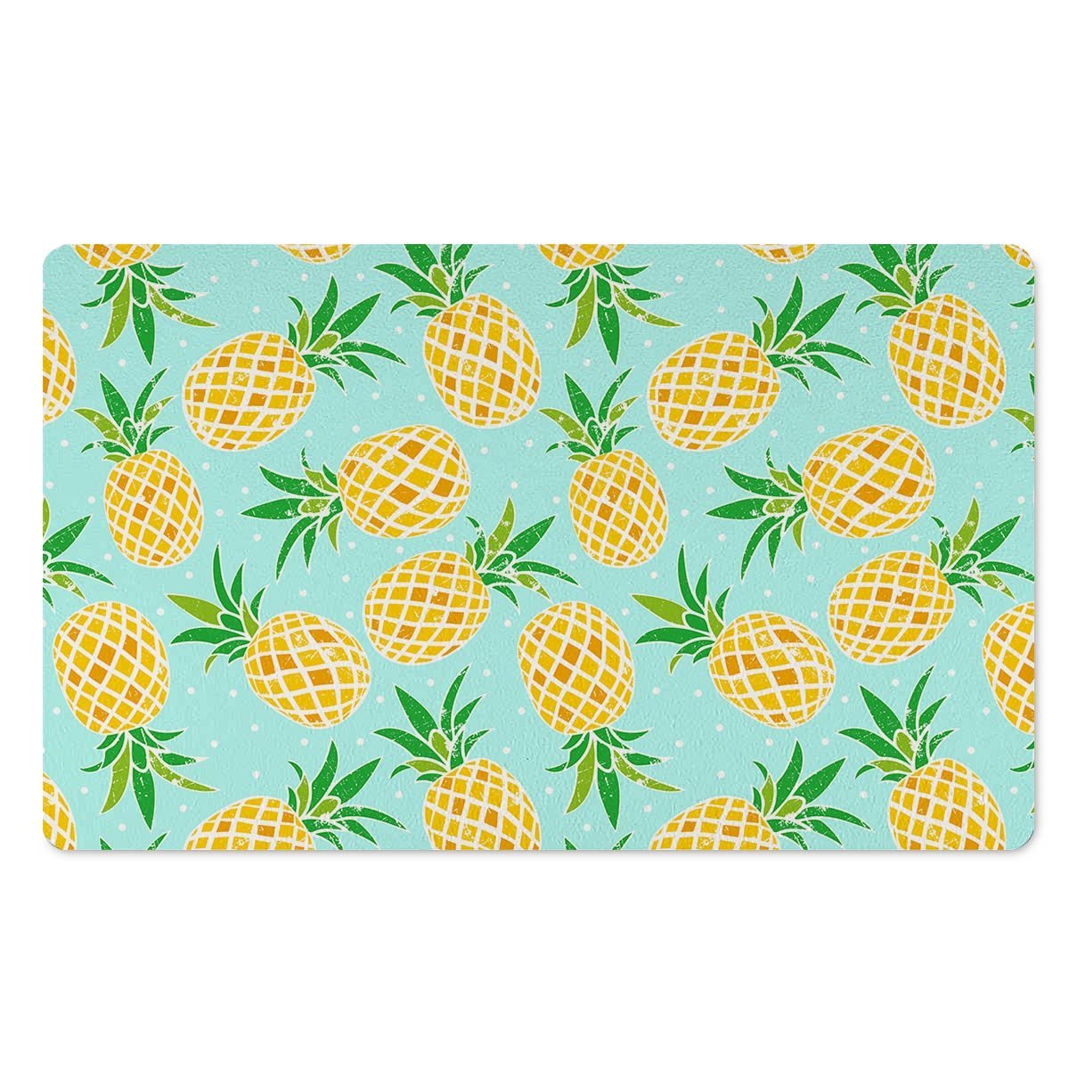 Blue Pineapple Print Door Mat-grizzshop