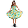 Blue Pineapple Print Dress-grizzshop