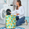 Blue Pineapple Print Laundry Basket-grizzshop