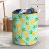 Blue Pineapple Print Laundry Basket-grizzshop