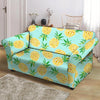 Blue Pineapple Print Loveseat Cover-grizzshop