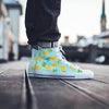 Blue Pineapple Print Men's High Top Shoes-grizzshop