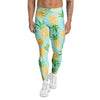 Blue Pineapple Print Men's Leggings-grizzshop