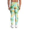 Blue Pineapple Print Men's Leggings-grizzshop