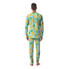 Blue Pineapple Print Men's Pajamas-grizzshop