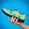 Blue Pineapple Print Men's Sneakers-grizzshop