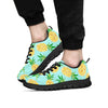 Blue Pineapple Print Men's Sneakers-grizzshop