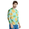 Blue Pineapple Print Men's Sweatshirt-grizzshop