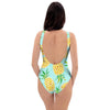 Blue Pineapple Print One Piece Swimsuite-grizzshop