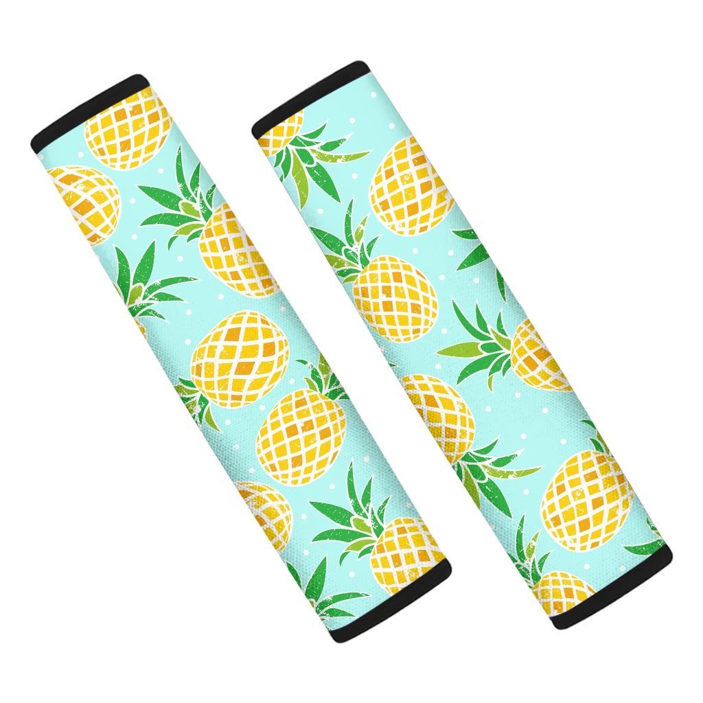 Blue Pineapple Print Seat Belt Cover-grizzshop