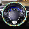 Blue Pineapple Print Steering Wheel Cover-grizzshop