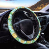 Blue Pineapple Print Steering Wheel Cover-grizzshop