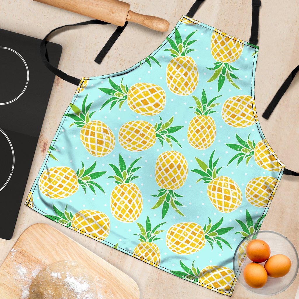 Blue Pineapple Print Women's Apron-grizzshop