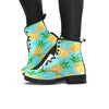 Blue Pineapple Print Women's Boots-grizzshop