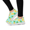 Blue Pineapple Print Women's Sneakers-grizzshop