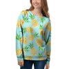 Blue Pineapple Print Women's Sweatshirt-grizzshop